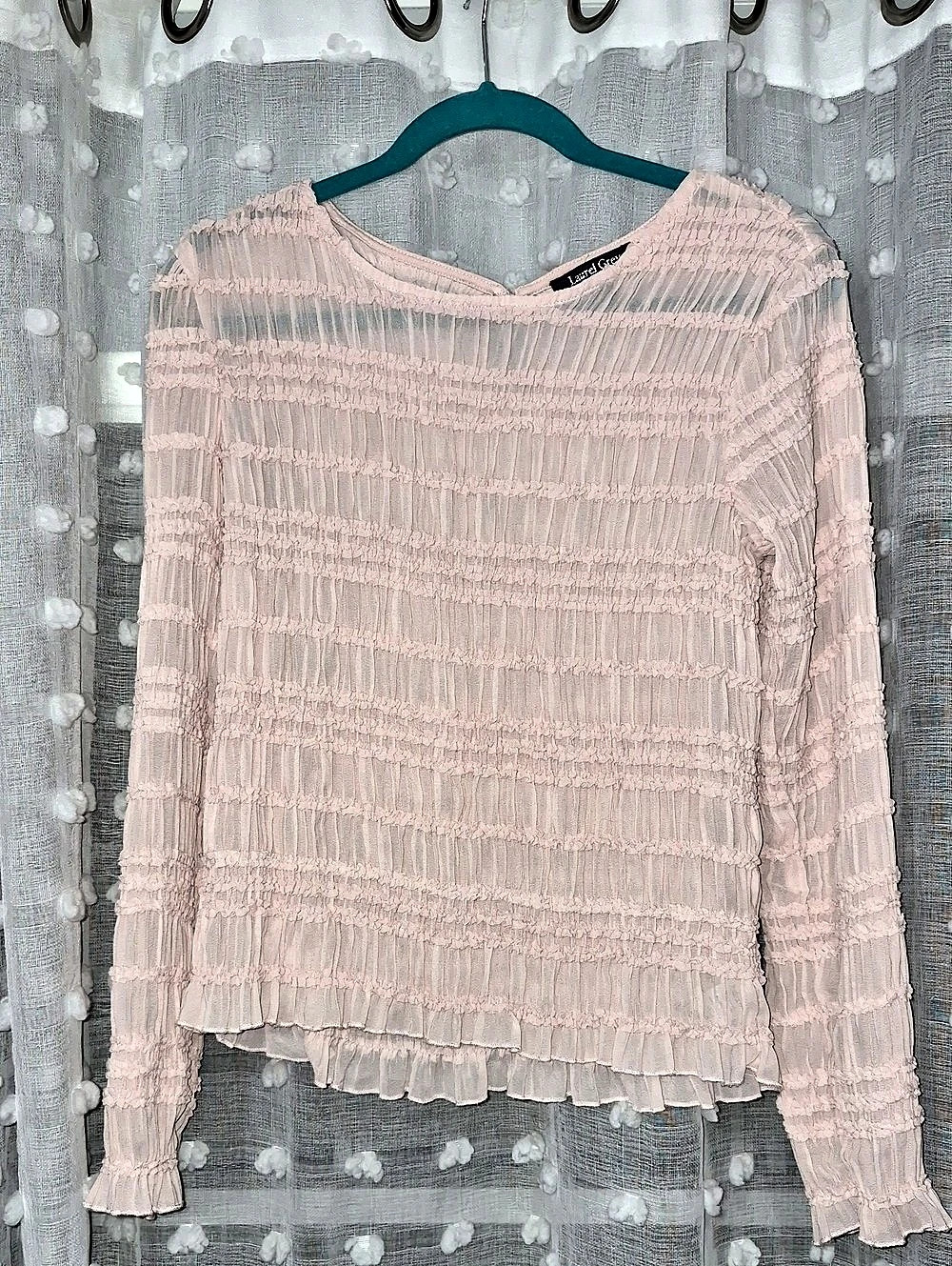 Laurel Grey Sheer stretchy top